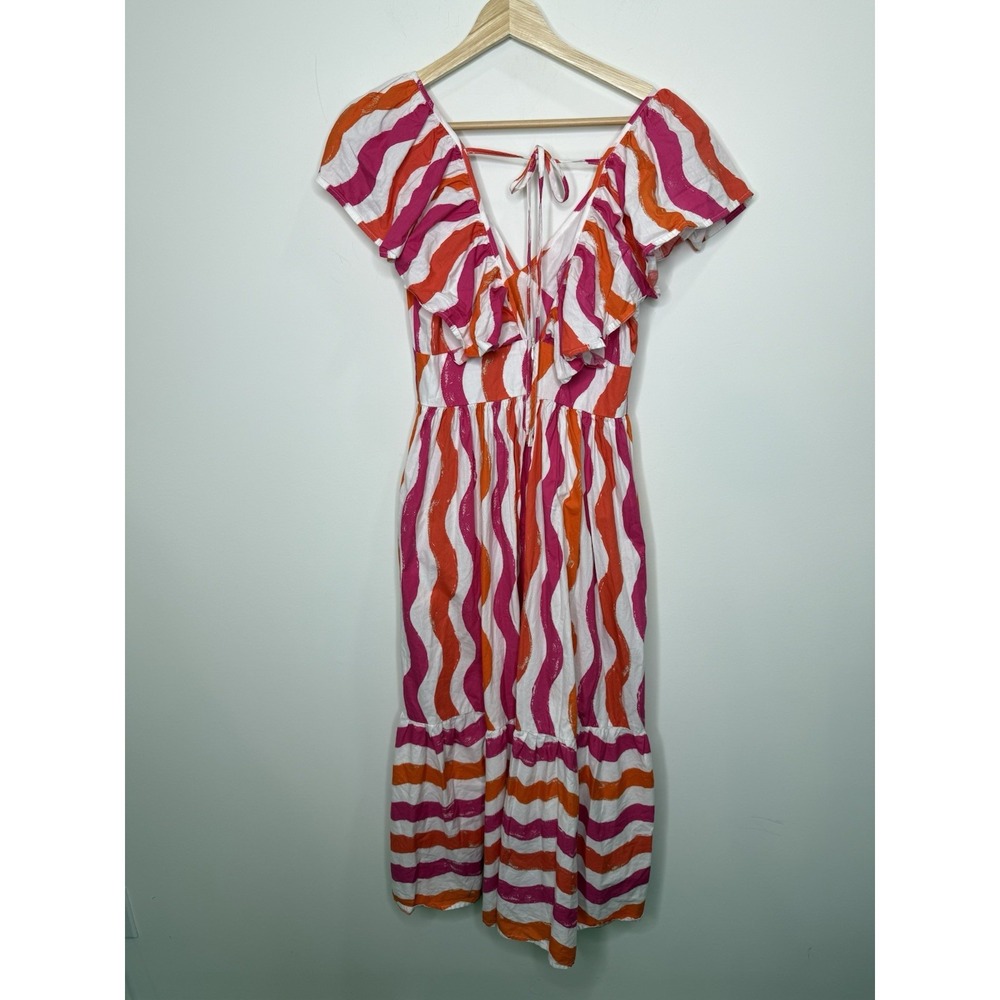 Flying Tomato Midi Dress Small Tiered Maxi Over The Hills Poplin Coastal Cottage - Picture 5 of 10